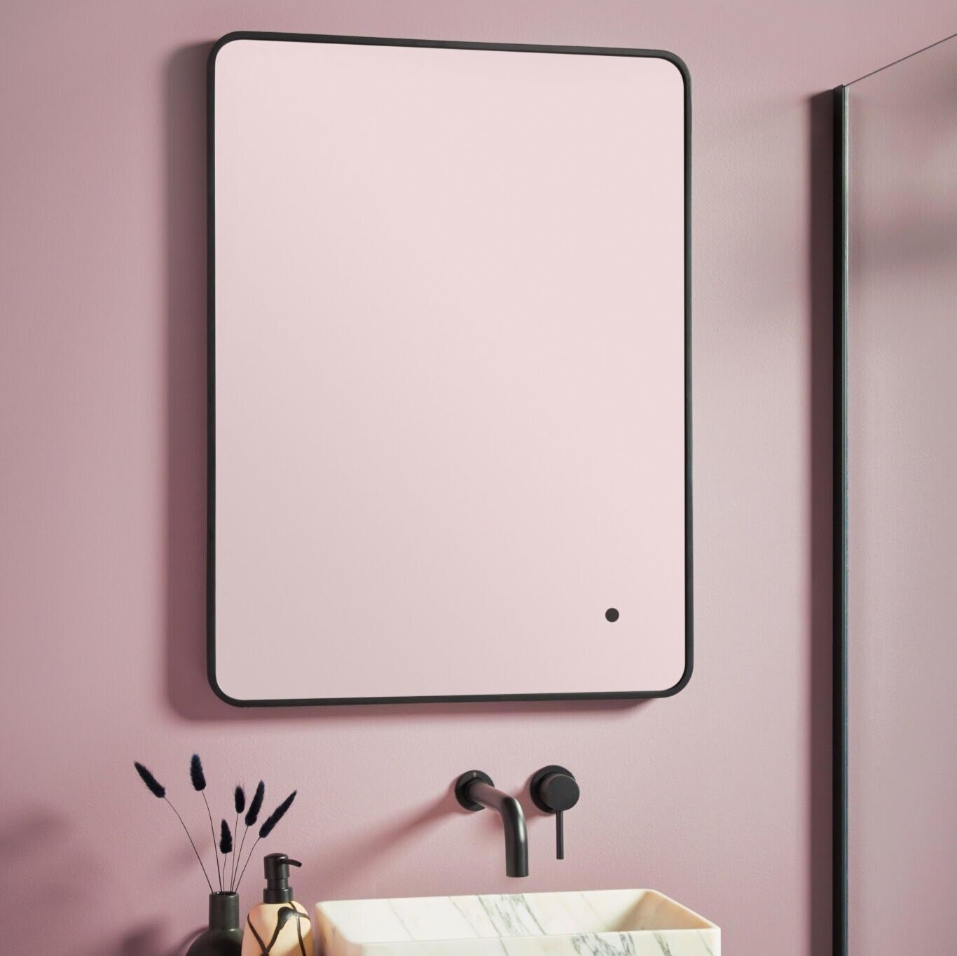 Abrina Soft Edge LED Mirror Black 600 x 800