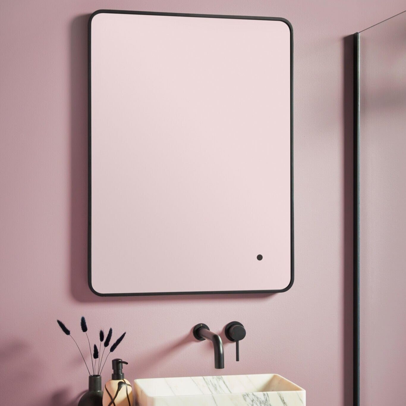 Abrina Soft Edge LED Mirror Black 500 x 700