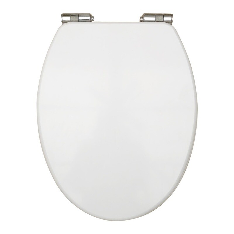 High Gloss White Vinyl Wrapped Seat, Soft Close, Top Fix