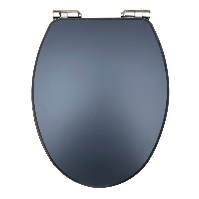 Matt Indigo Blue Vinyl Wrapped Seat, Soft Close, Top Fix