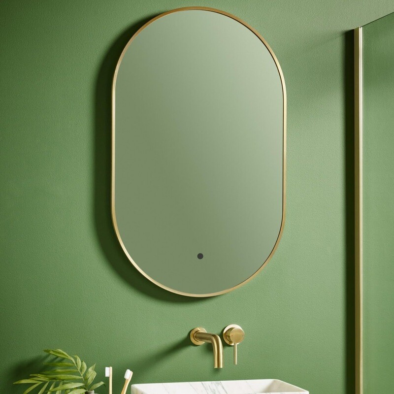 Bailey Tablet Mirror Brushed Brass 500 x 800