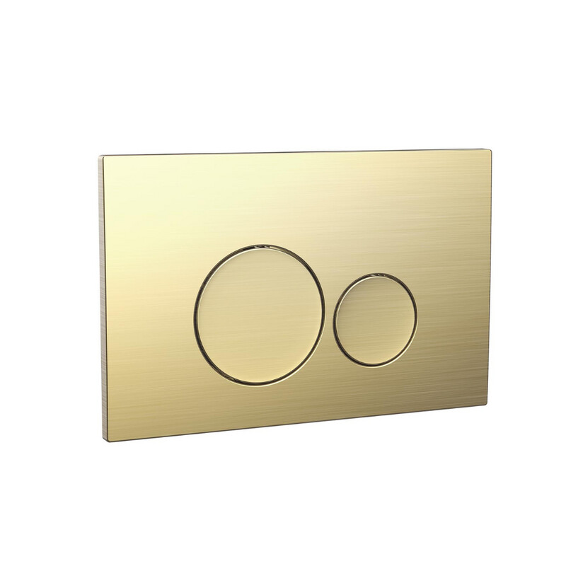 Round Brushed Brass Dual Flush Button