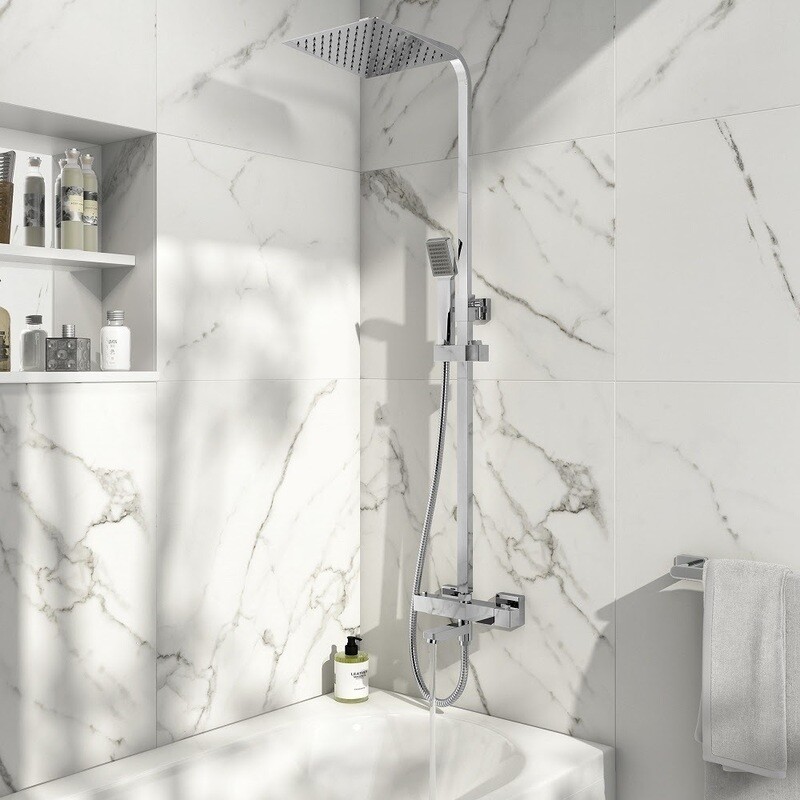 Aspen Square Rigid Riser Shower
