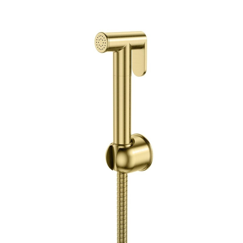 Douche Handset, Flexi &amp; Holder Brushed Brass