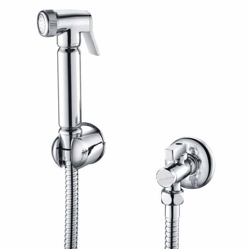 Douche Handset, Flexi, Holder &amp; Outlet Elbow Chrome