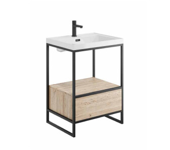 Juniper 600 Floorstanding Black Frame with Drawer Box &amp; Basin