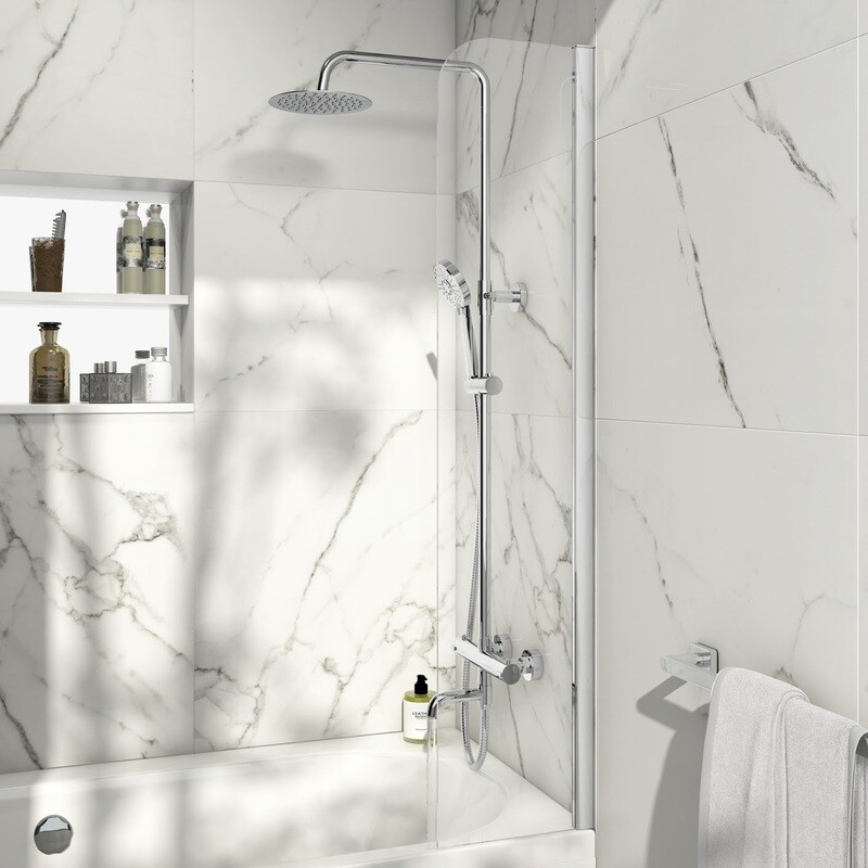 6mm Thick Fixed Radius Bath Screen