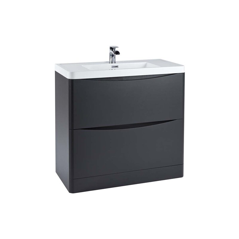 Topaz 900 Floor Cabinet Matt Grey with Basin