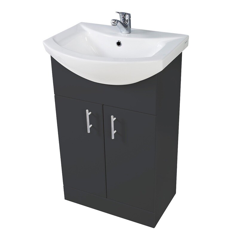 Nayara 550 Floor Cabinet Gloss Anthracite (incl basin)