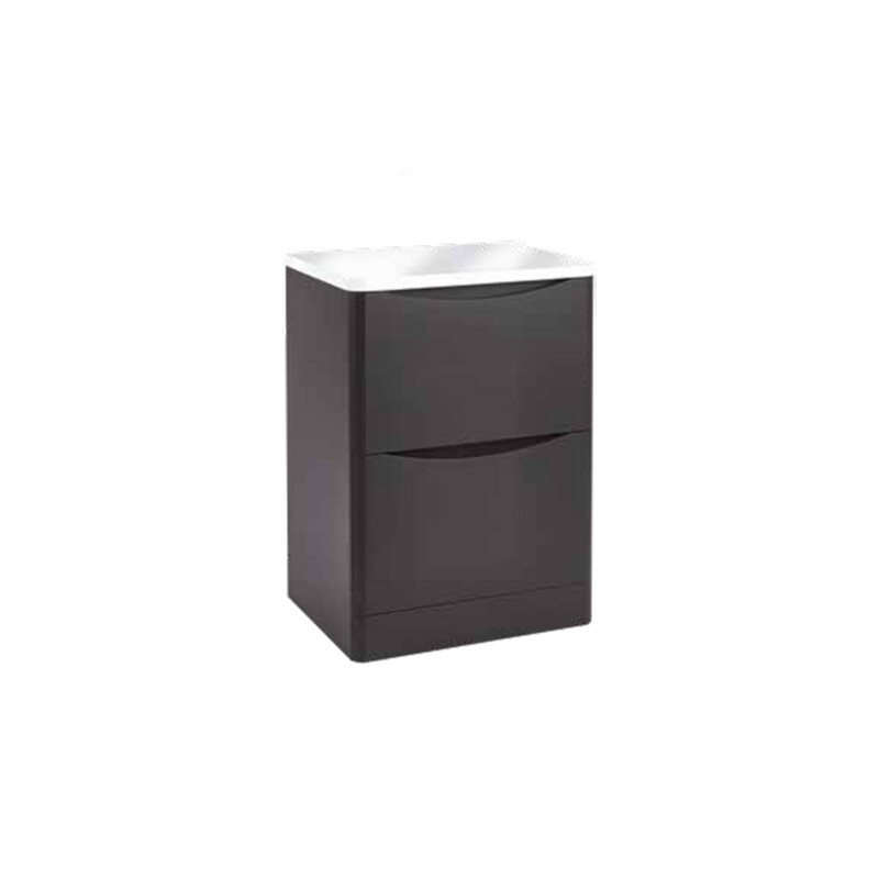 Topaz 600 Floor Cabinet Matt Grey with Counter Top