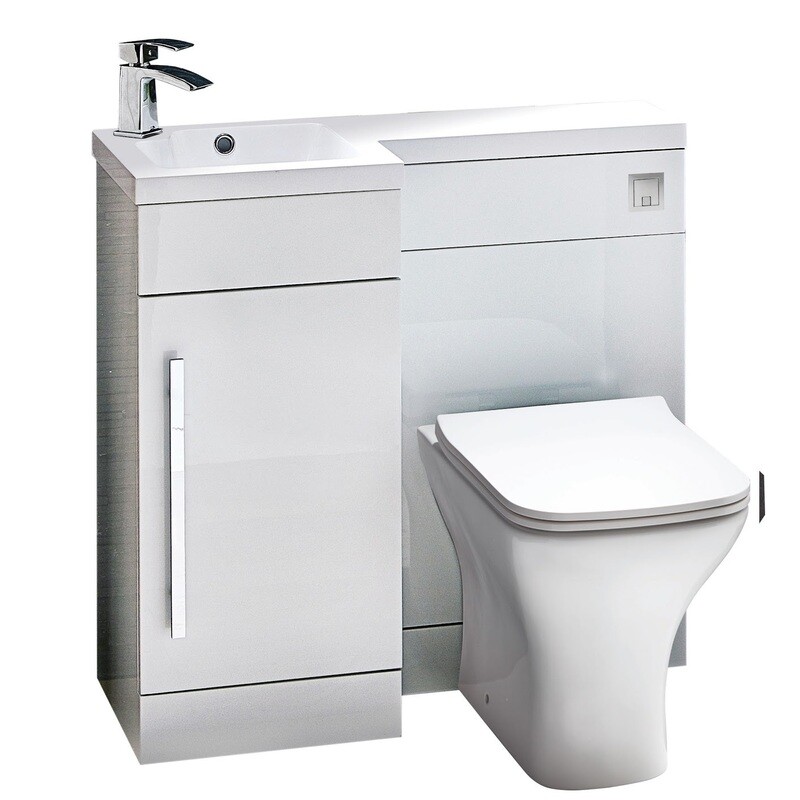 Leora 900 Furniture Pack High Gloss White (incl basin)