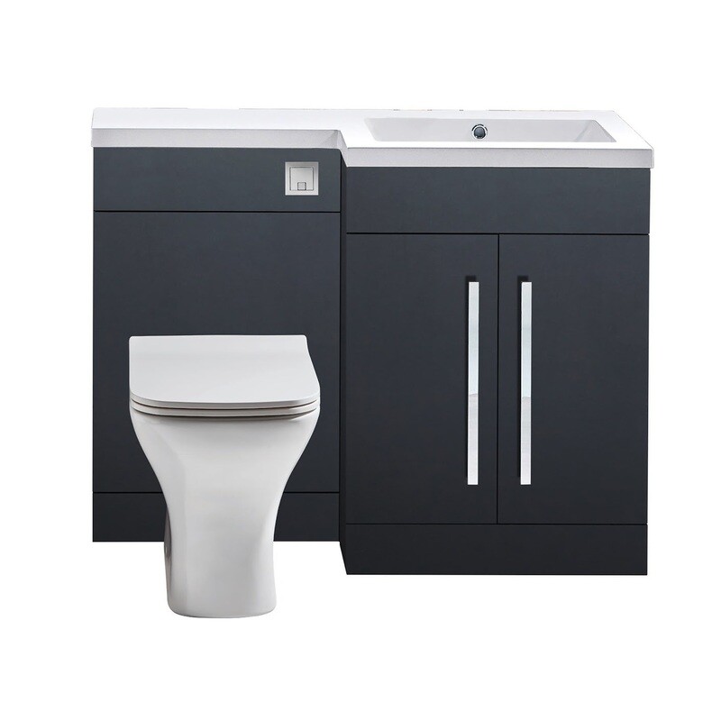 Leora 1100 2 Door Furniture Pack Matt Grey (incl basin)