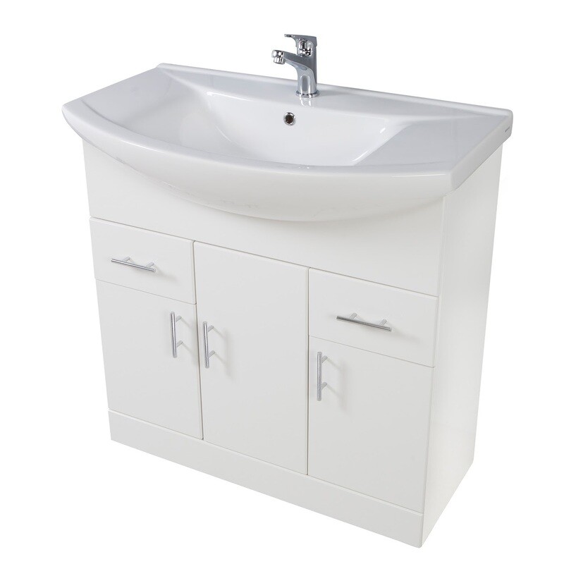 Nayara 850 Floor Cabinet Polar White (incl basin)