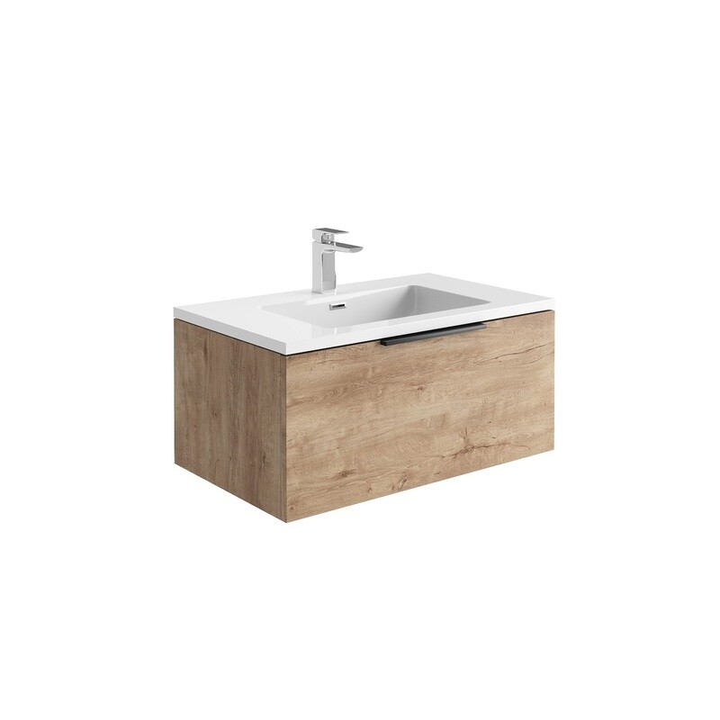 Cairo Rustic Oak 800 LED Cabinet (incl basin)