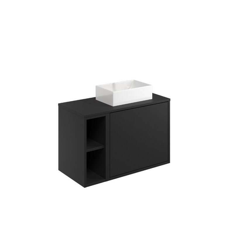 Ember 800 Cabinet &amp; Side Storage Matt Black (incl basin)