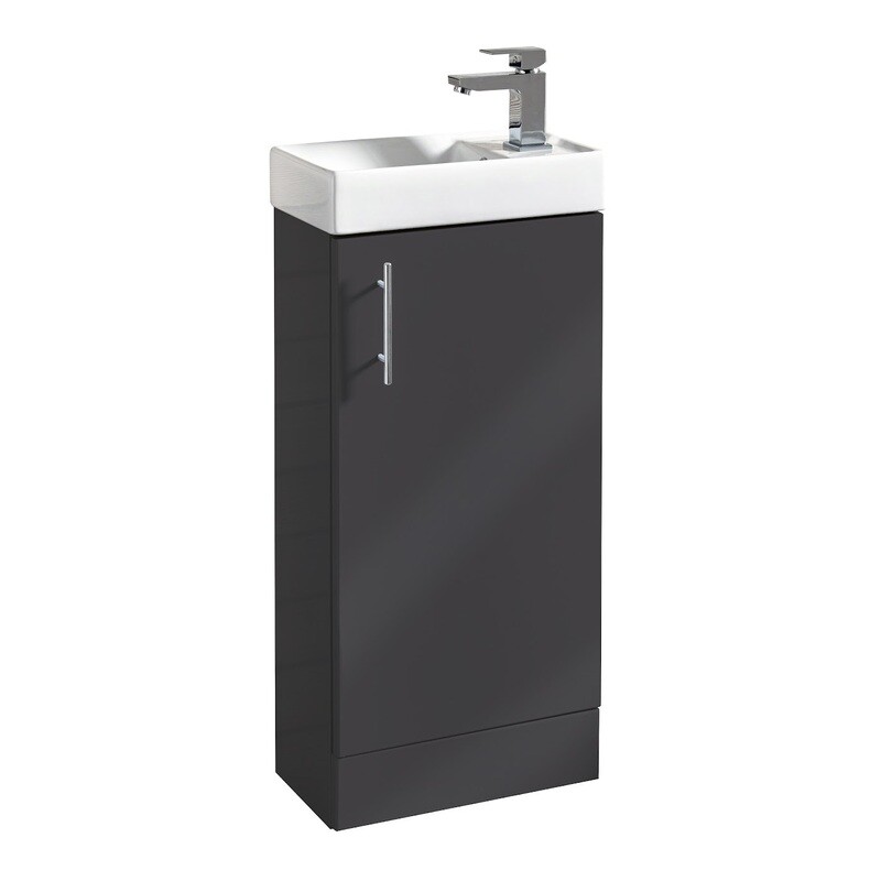 Nayara Floorstanding Furniture Pack Gloss Anthracite (incl basin)