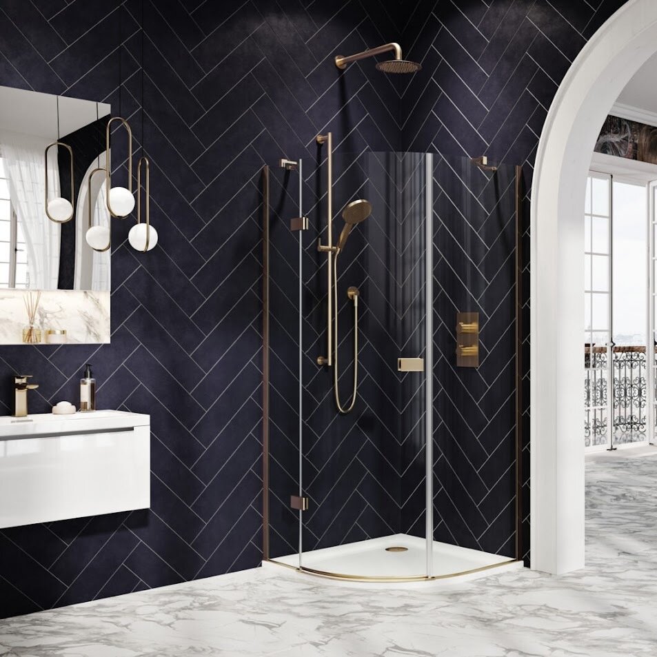 Beau Hinged Quadrant Brushed Brass 800