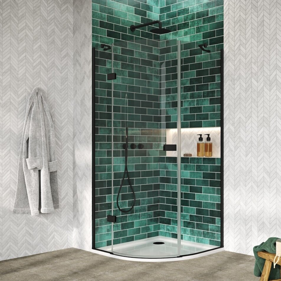 Beau Hinged Quadrant Black 900
