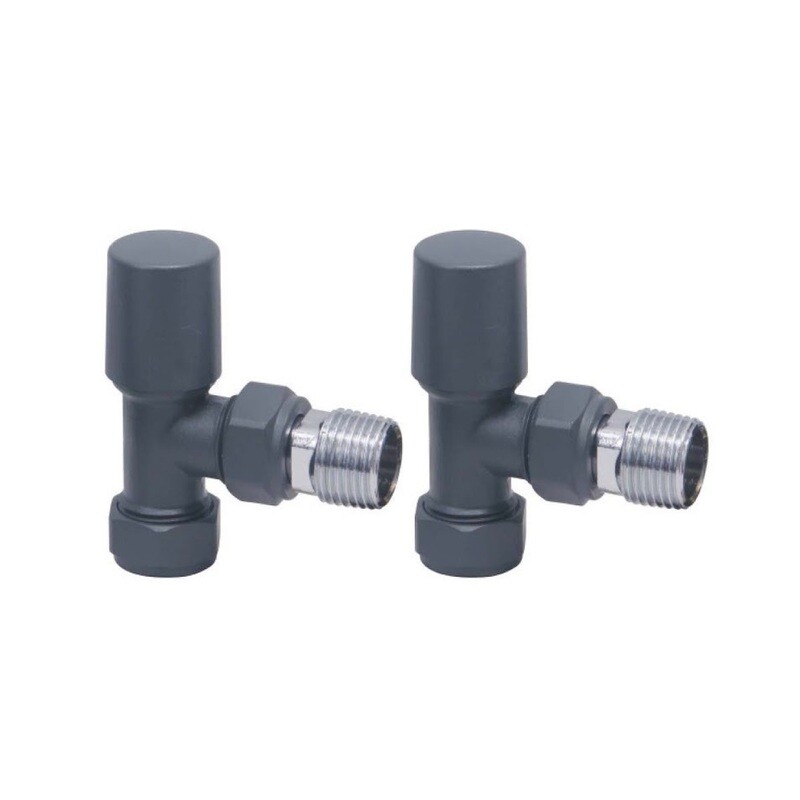 Radiator Valve Angled Anthracite 15mm (pair)
