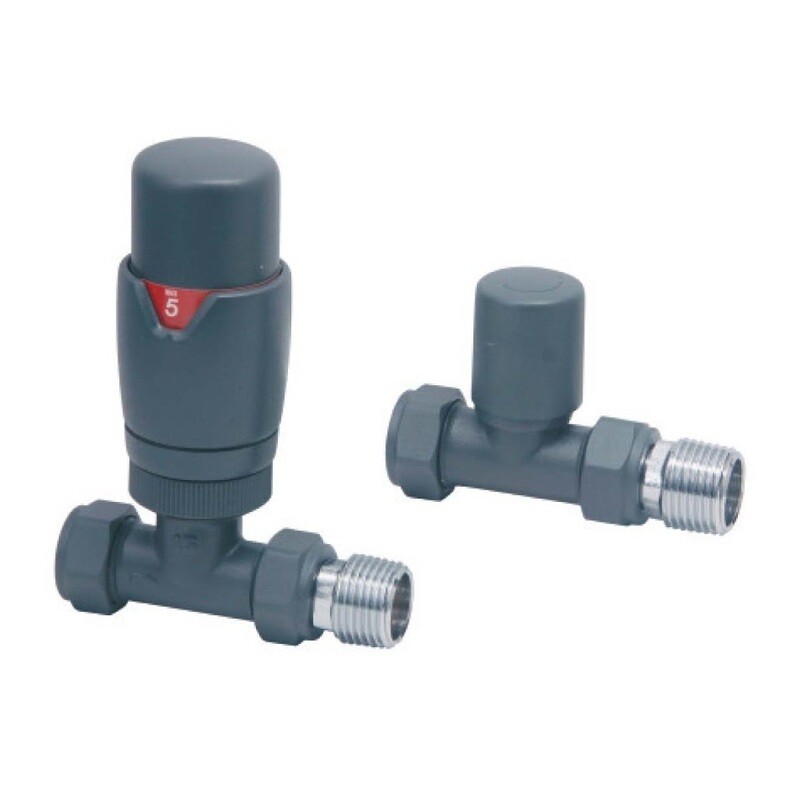 Designer Twin Pack TRV, Anthracite Straight Designer Twin Pack TRV, Anthracite Straight