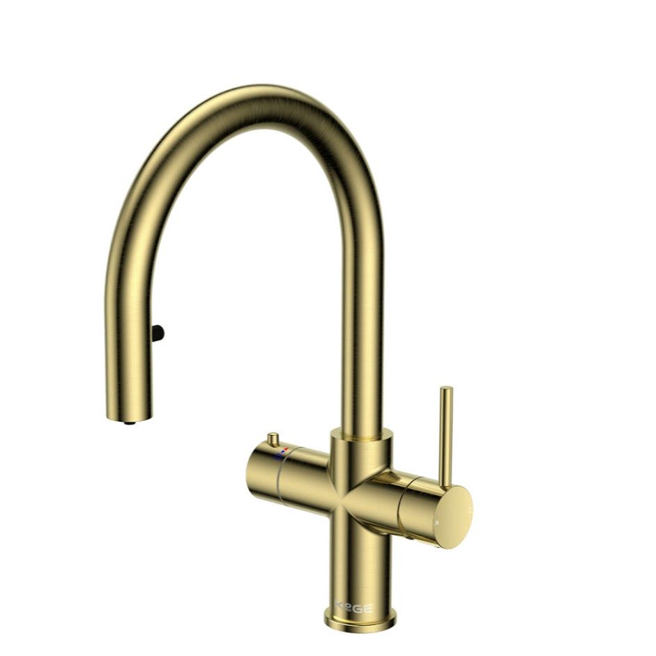 4 in 1 Boiling Water Tap Square Pull Out Spout Brass