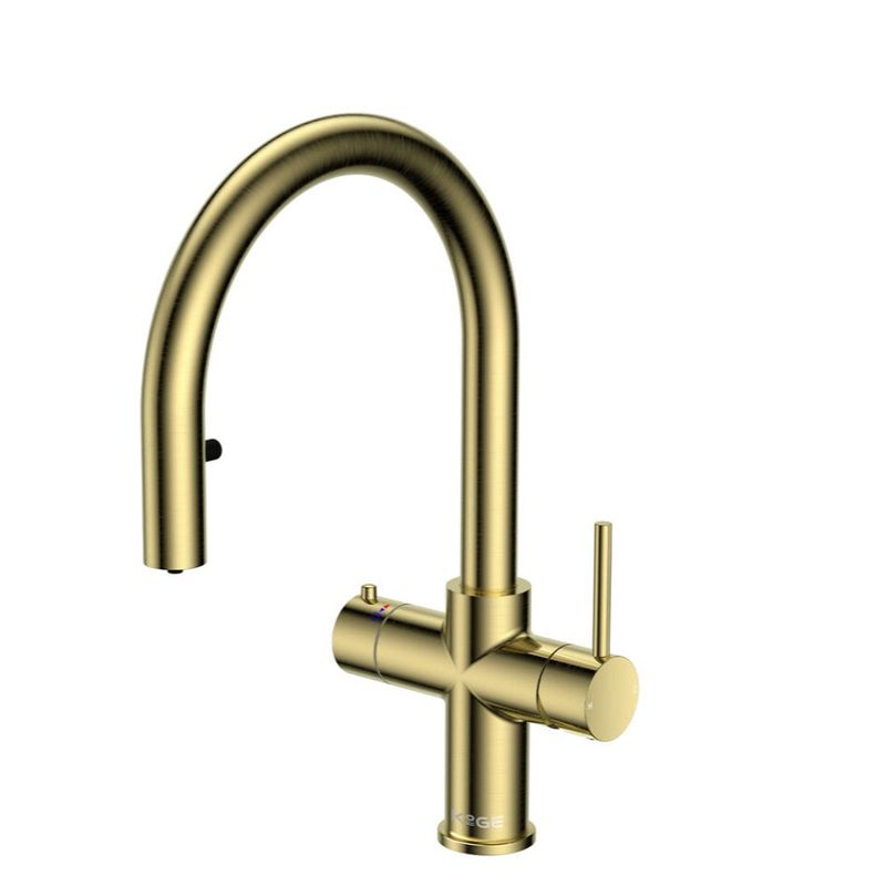 4 in 1 Boiling Water Tap Square Pull Out Spout Brass