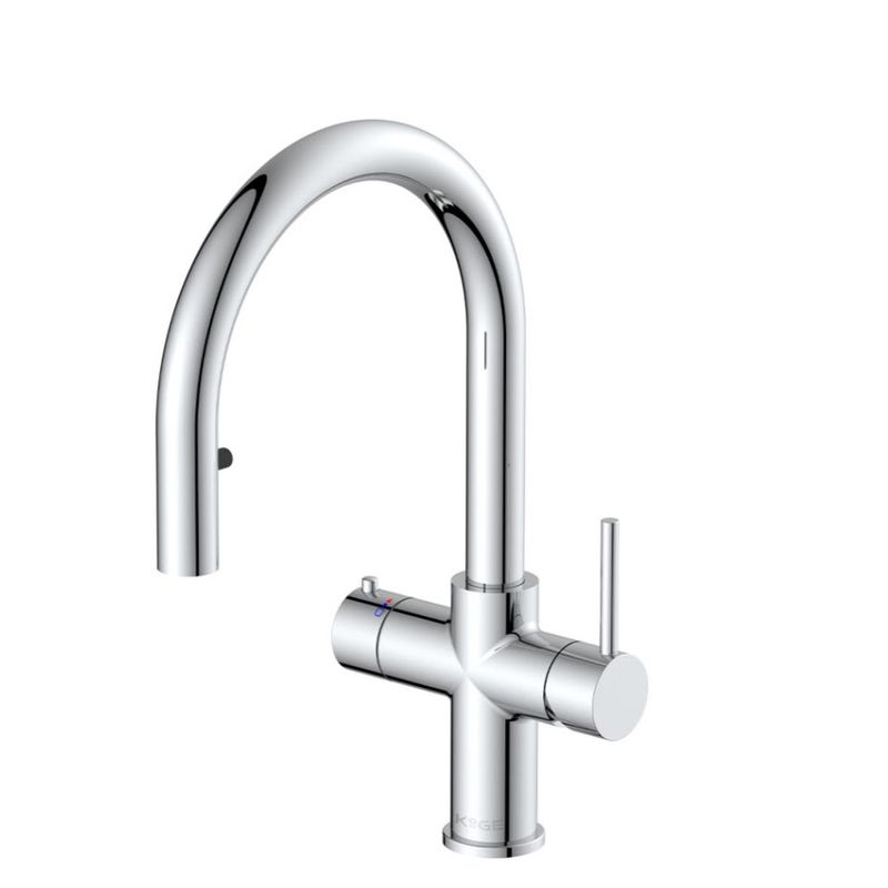 4 in 1 Boiling Water Tap Square Pull Out Spout Chrome