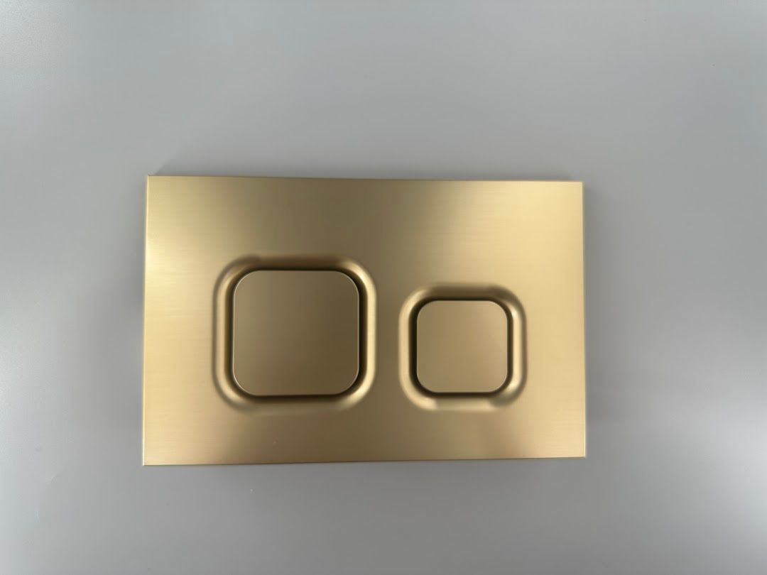 Square Flush Button Plate for 6222 - Brushed Brass