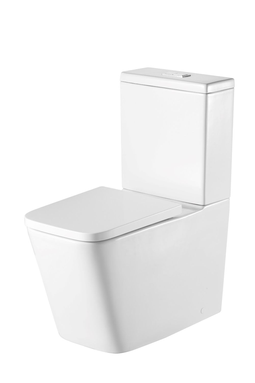 Milan Rimless Close Coupled Square Closed Back Pan, Cistern, Seat &amp; Fixings