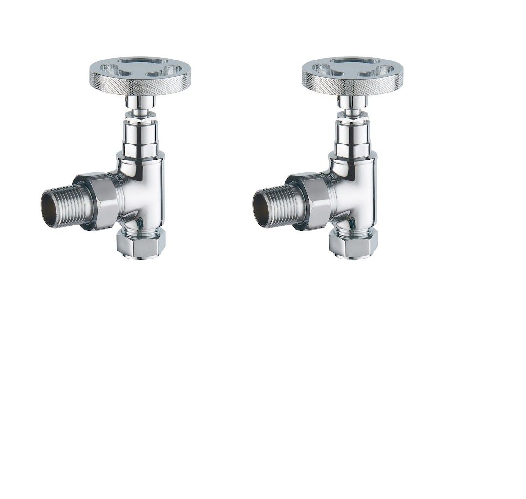 Maesteg Industrial Angled Rad Valves - Chrome