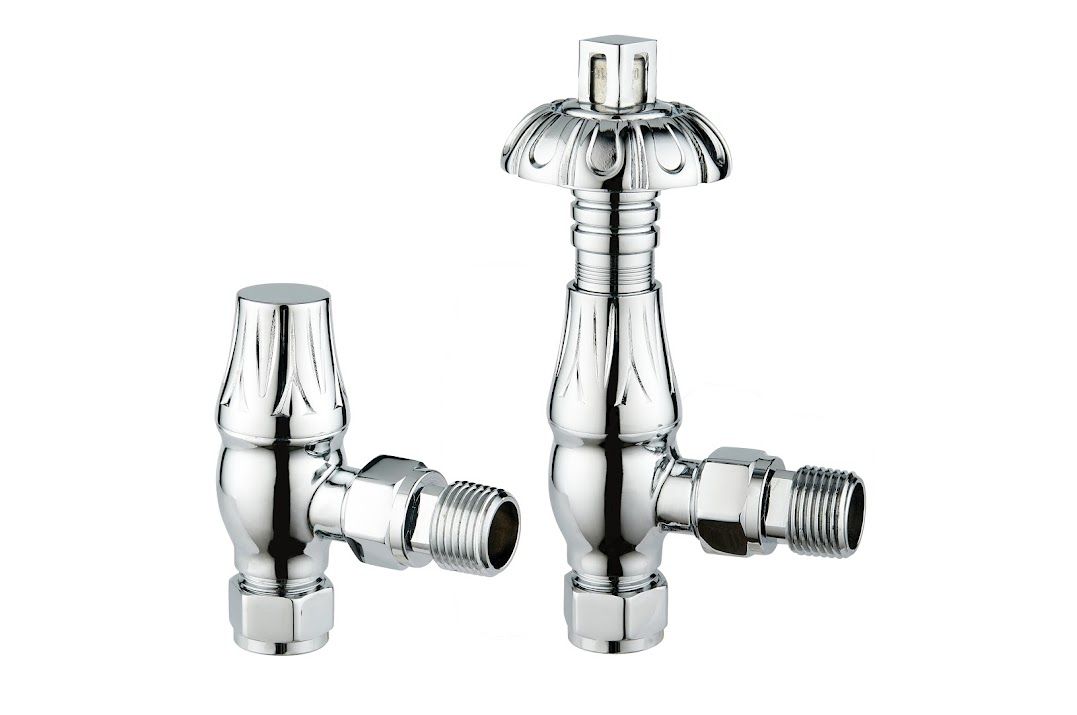 Builth Metal Head Angle TRV Valves - Chrome