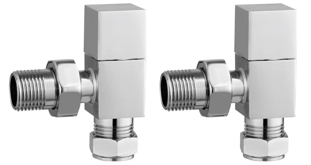 Cubic Angled Rad Valve - Chrome