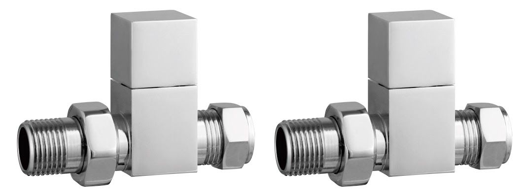 Cubic Straight Rad Valve - Chrome