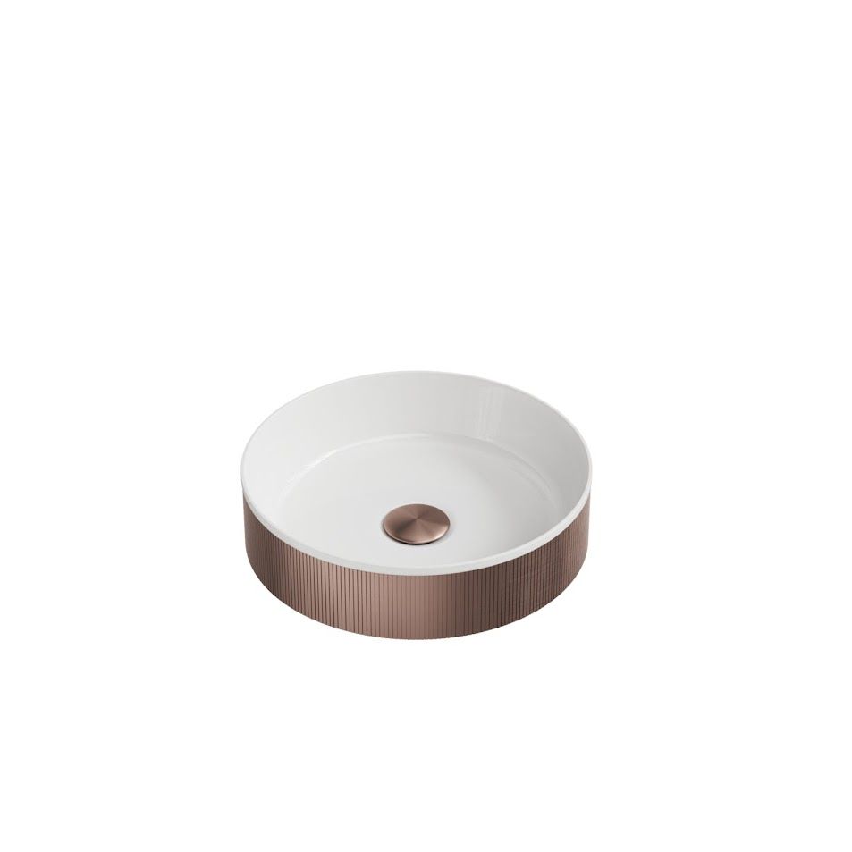 Amani Fluted Countertop Basin Brushed Bronze