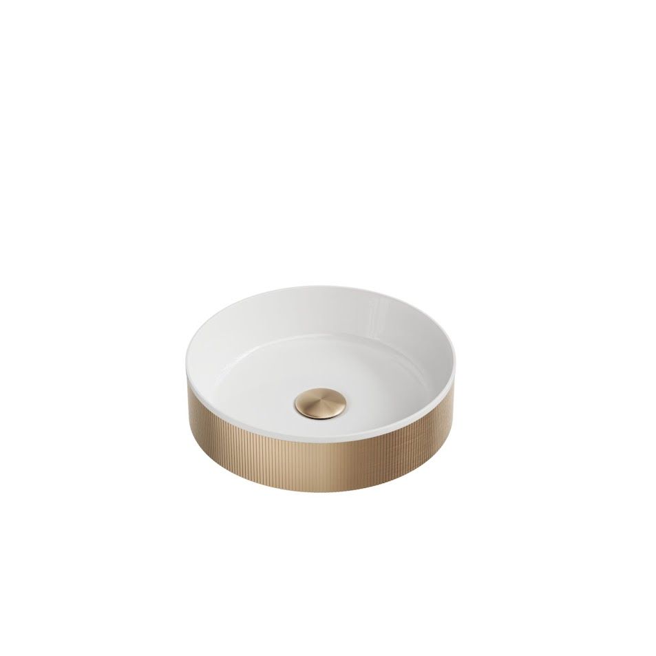 Amani Fluted Countertop Basin Brushed Brass