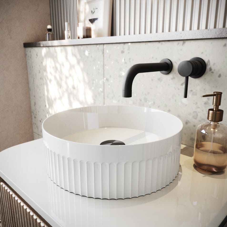 Fluted Round Countertop Basin