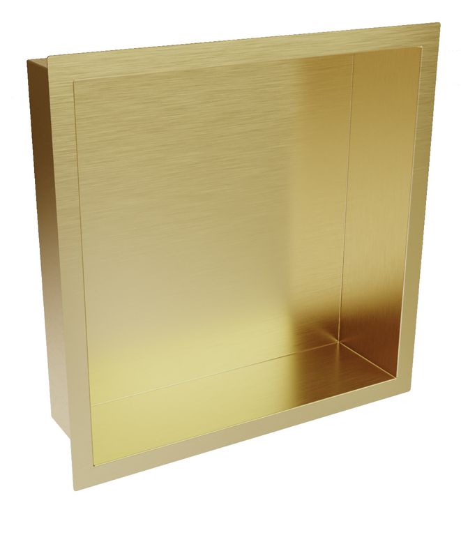 Inset Shower Niche Brushed Brass 300 x 300mm