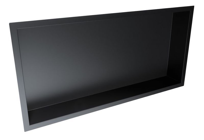 Inset Shower Niche Matt Black 600 x 300mm