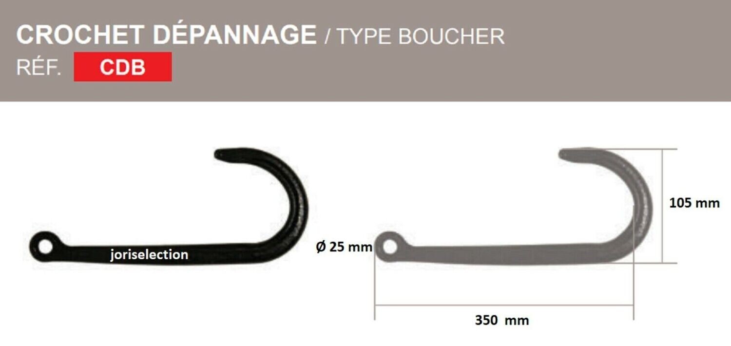 Crochet boucher Crochet dépannage remorquage 2500kg