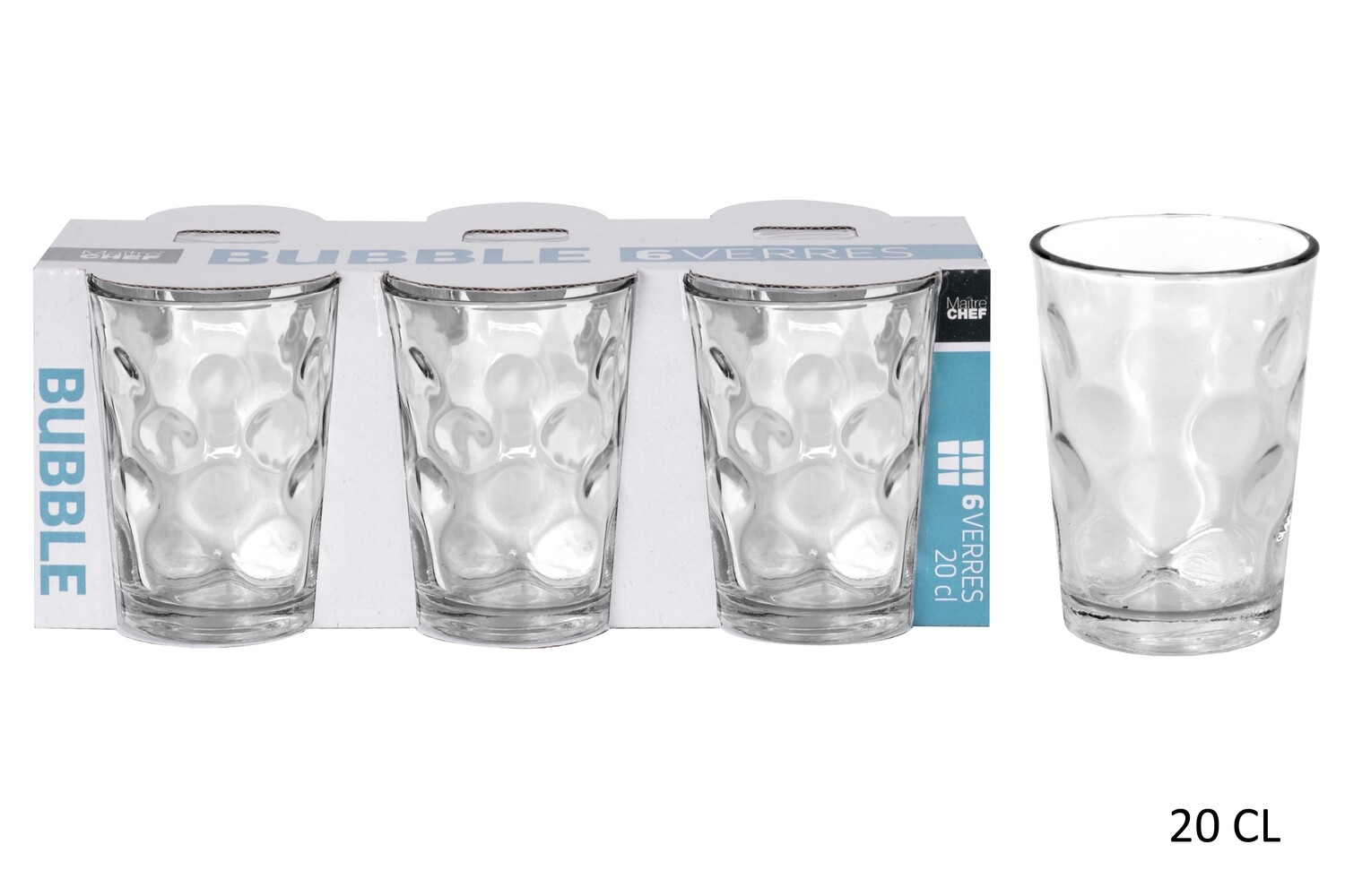 VERRE A EAU  208 cc  VERRE SPACE BUBBLE   Lot de 6