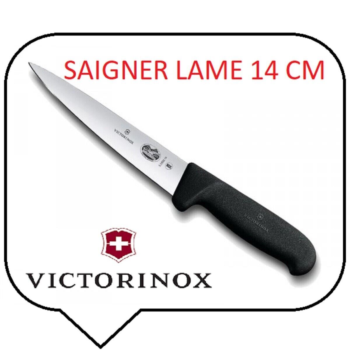 VICTORINOX COUTEAU MANCHE NOIR A SAIGNER LAME 14 CM REF 9484