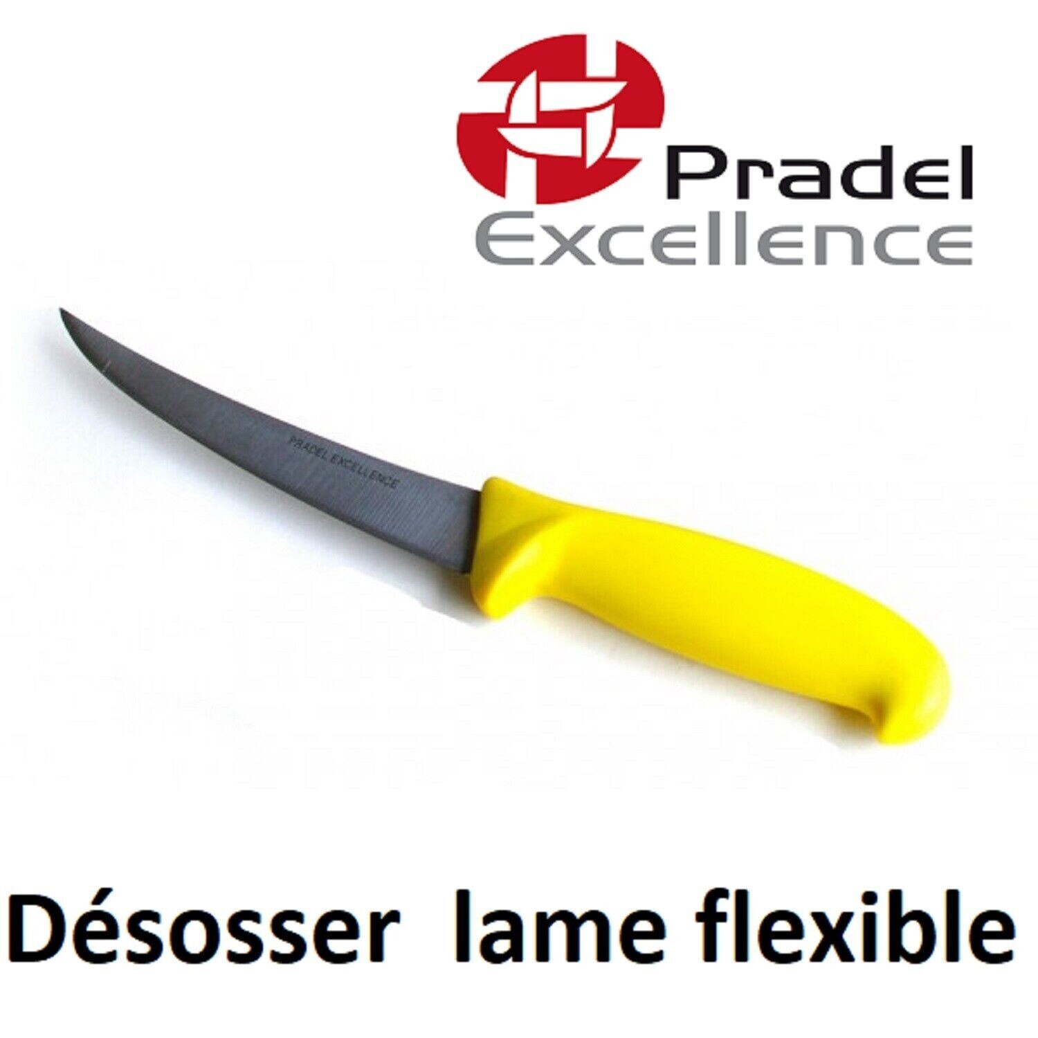 PRADEL - COUTEAU A DÉSOSSER 15 CM MANCHE JAUNE LAME FLEXIBLE REF 9348
