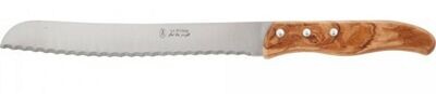 COUTEAU A PAIN LA FOURMI BOIS D'OLIVIER LAME 21 CM RIVET ALU REF 20309OL