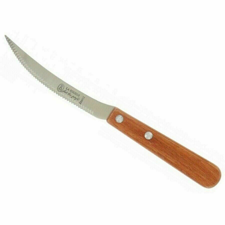COUTEAU A TOMATE CRANTE MANCHE BOIS PALISSANDRE 19 CM LA FOURMI INOX MADE IN FRANCE