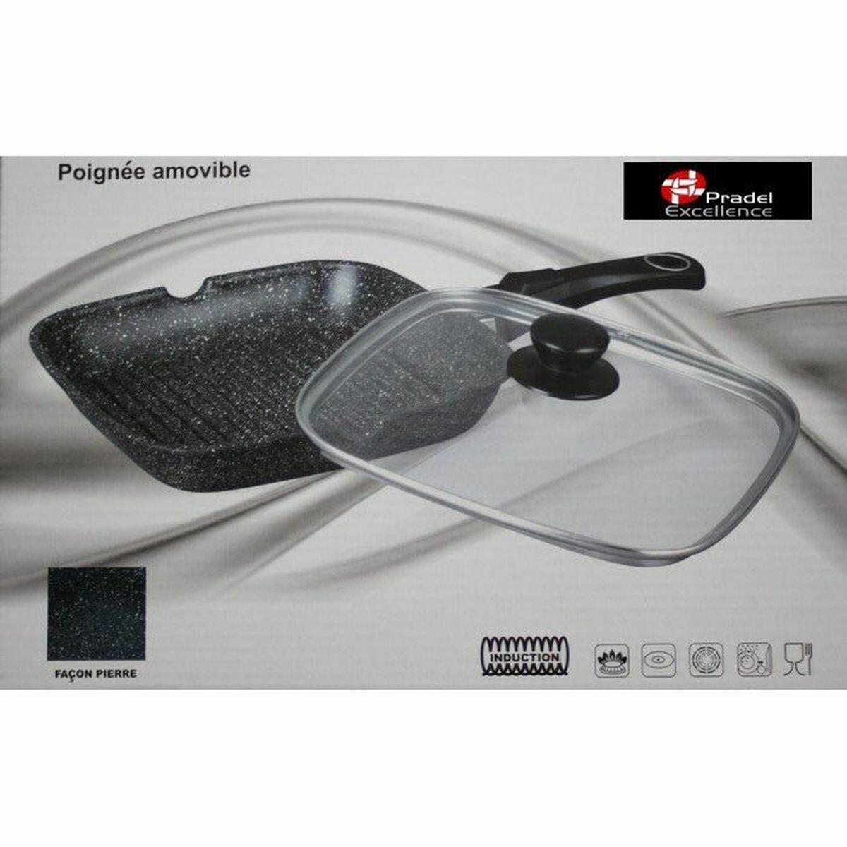 GRILL A VIANDE 24 X 24 FACON PIERRE PRADEL MANCHE AMOVIBLE