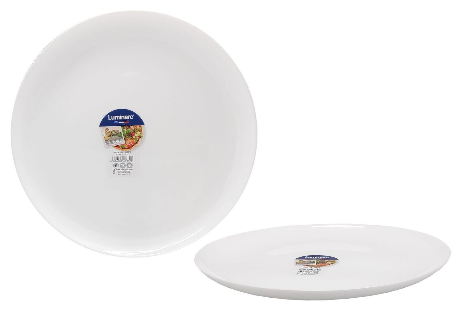 Luminarc Assiette à Pizza en Porcelaine Blanche 32 cm