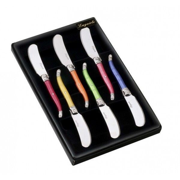 6 COUTEAU A BEURRE LAGUIOLE 16 CM COULEUR CUISINE