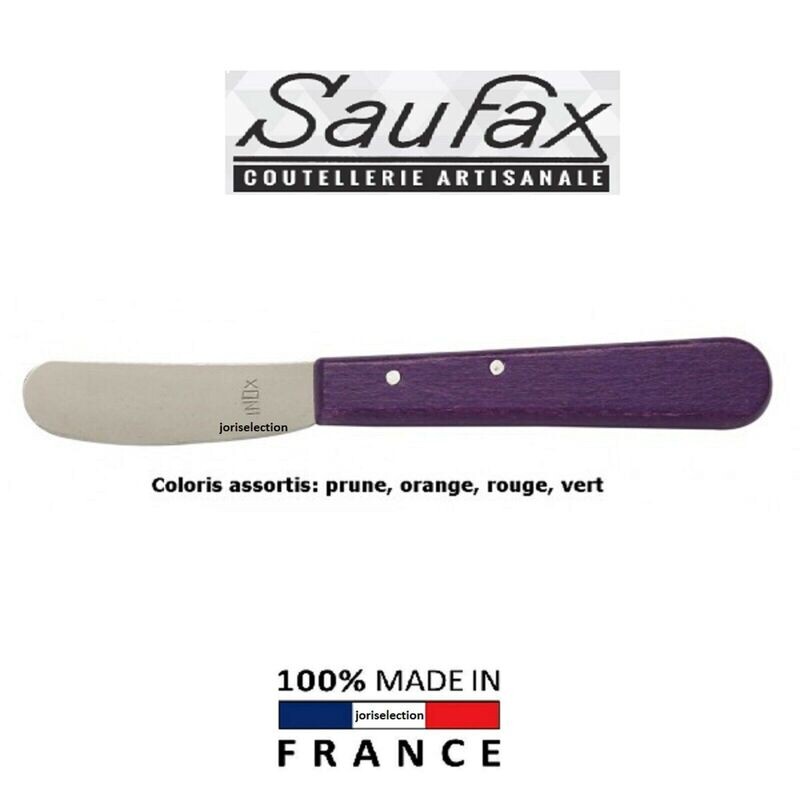 COUTEAU A BEURRE SAUFAX TARTINEUR BOIS COULEUR REF 39.4 REF 3114
