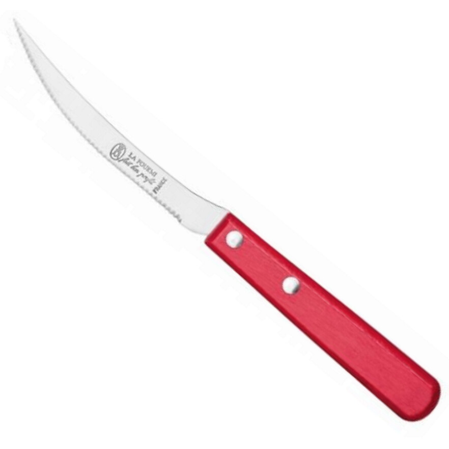 Couteau à tomate marque LA FOURMI ,rouge lame crantée FRANCE, lame en inox