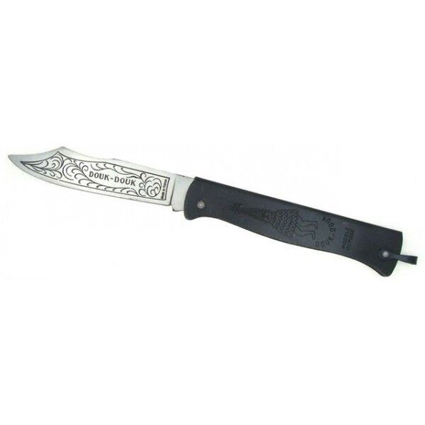 COUTEAU PLIANT DOUK-DOUK 815GM LAME ACIER CARBONE MANCHE MÉTAL NOIR LAME 11CM